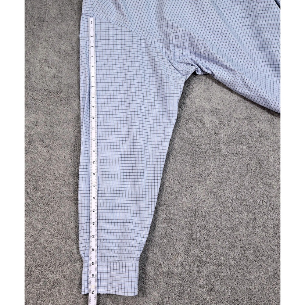 Ralph Lauren Button Down Mens 17.5 34/35 Blue Check Excellent Custom Fit Cotton - Picture 14 of 16